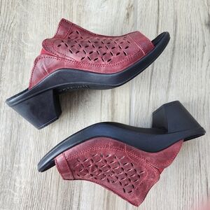 Romika Mokassetta 326 Slip On Slide Heel Sandal Red Women's 37 EU 5.5 US